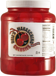 DELL'S Maraschino Cherries with Stems - 64oz Jar